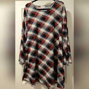 Umgee Red and Black Plaid Top